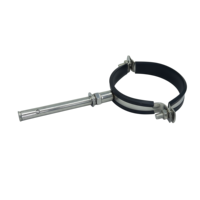 Support de tuyau en acier inoxydable 304/201 avec revêtement EPDM, collier de serrage fendu avec boulon d'expansion pour pipeline de drainage en PVC