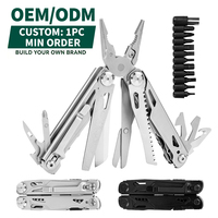 Navaja Multiherramienta Plegable de Acero Inoxidable para Exteriores, Multiherramienta Suiza Personalizada 10 en 1, Alicates Multiherramienta de Bolsillo para Reparaciones