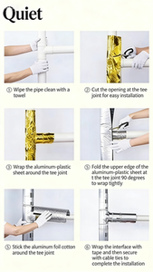 Enveloppe <span class=keywords><strong>d</strong></span>'<span class=keywords><strong>isolation</strong></span> <span class=keywords><strong>phonique</strong></span> autocollante pour tuyaux <span class=keywords><strong>d</strong></span>'égout - Combo de coussinets amortissants dorés pour la réduction du bruit des drains de salle de bain - Product Image 5