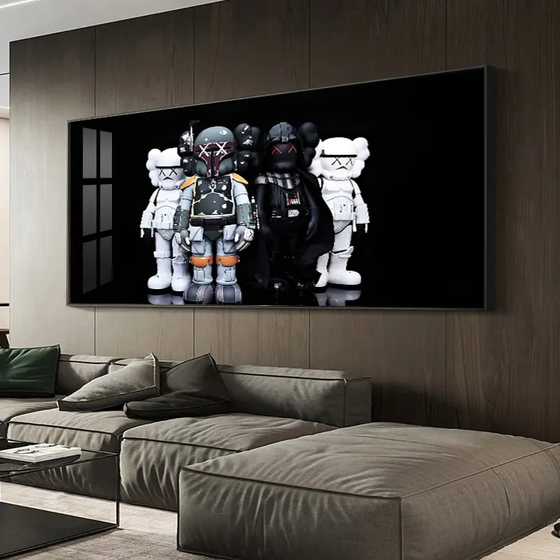Hot Selling Fashion Creative Living Room Background Decoration Cartoon Animation Crystal Porcelain Painting