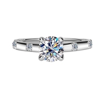 Bague de fiançailles en argent sterling 925 avec moissanite pour femme, style luxueux et tendance, par MUSHAN Jewelry Factory
