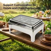 Ensemble de réchauds à alcool en acier inoxydable pour événements et banquets, alimenté au combustible, options de taille standard, qualité économique
