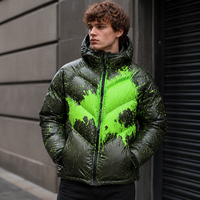 Veste matelassée à capuche pour homme de haute qualité, streetwear, impression changeante de couleur activée par l'eau, imperméable, veste matelassée personnalisée pour homme