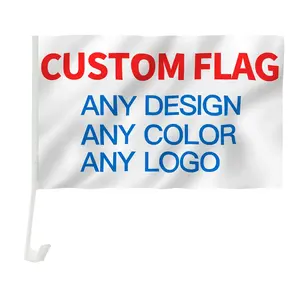 Wholesale 12x18 Inches Sublimation Blank Car Flags Window Double Sided Custom Car Flag For Car