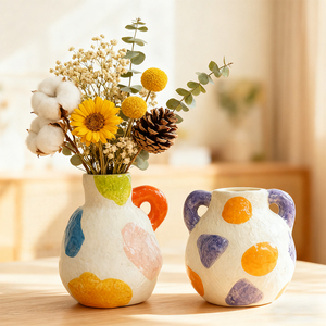 Wholesale Creative Matt Flower Ornaments Ceramic Porcelain <b>Vases</b> Handmade Ceramic Porcelain <b>Vases</b> for Living Room - Product Image 1