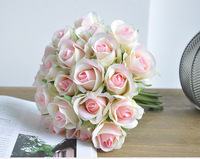 Neue Art 22 Köpfe Seide Rose Blumenstrauß Hochzeit Braut halten Blumenstrauß