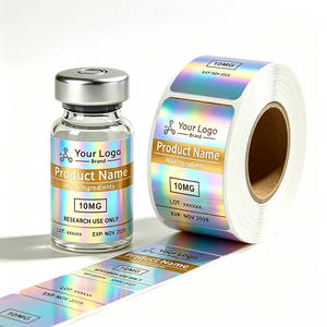 Etiqueta Adhesiva de Vinilo Holográfica con Logotipo Personalizado, Etiquetas de Advertencia de Seguridad Impresas con UV para Embalaje de Velas, Perfumes y Aceites Esenciales - Product Image 5