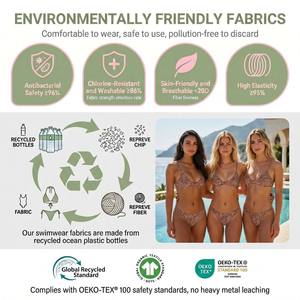Ensemble de bikini à imprimé numérique écologique personnalisé par le fabricant, à rayures zébrées, bretelles réglables, coupe brésilienne, <span class=keywords><strong>maillot</strong></span> de bain - Product Image 6