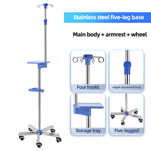 Supporto per Infusione Ospedaliero, Supporto per Flebo Medica in Acciaio Inossidabile - Product Image 3