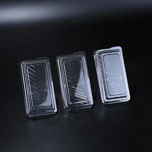 高品质一次性透明<span class=keywords><strong>PET</strong></span>可回收食品容器塑料盒三明治包装盒压花塑料托盘 - Product Image 1