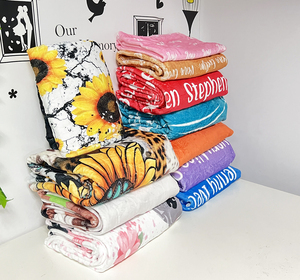 Chăn Em Bé Thăng Hoa Màu Trắng Tùy Chỉnh Chấp Nhận Đơn Đặt Hàng OEM Chăn Lông Cừu Flannel Chăn In Hình Tùy Chỉnh Ấm Áp Cho Giường Sofa - Product Image 2