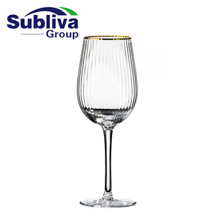 Ребристый Золотой обод бокал для вина 600 мл - Product Image 1