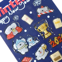 Autocollants en dôme époxy irisés imperméables personnalisés, étiquettes en résine cristalline personnalisées pour le scrapbooking, l'artisanat, l'emballage de cadeaux