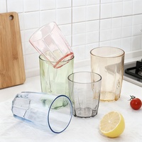 Ensemble de 6 gobelets à boire en acrylique colorés, gobelets à eau incassables, réutilisables, sans BPA, empilables, pour jus, café glacé