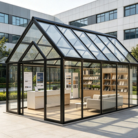 Kit de véranda en aluminium moderne HUACAI, maison en verre préfabriquée, 4 saisons, pour espace de vie extérieur