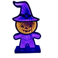 Lampe citrouille LED 3D personnalisée en ABS acrylique, effet infini, éco-responsable, pour décoration d'Halloween, lumière de table pour fêtes, fabricant