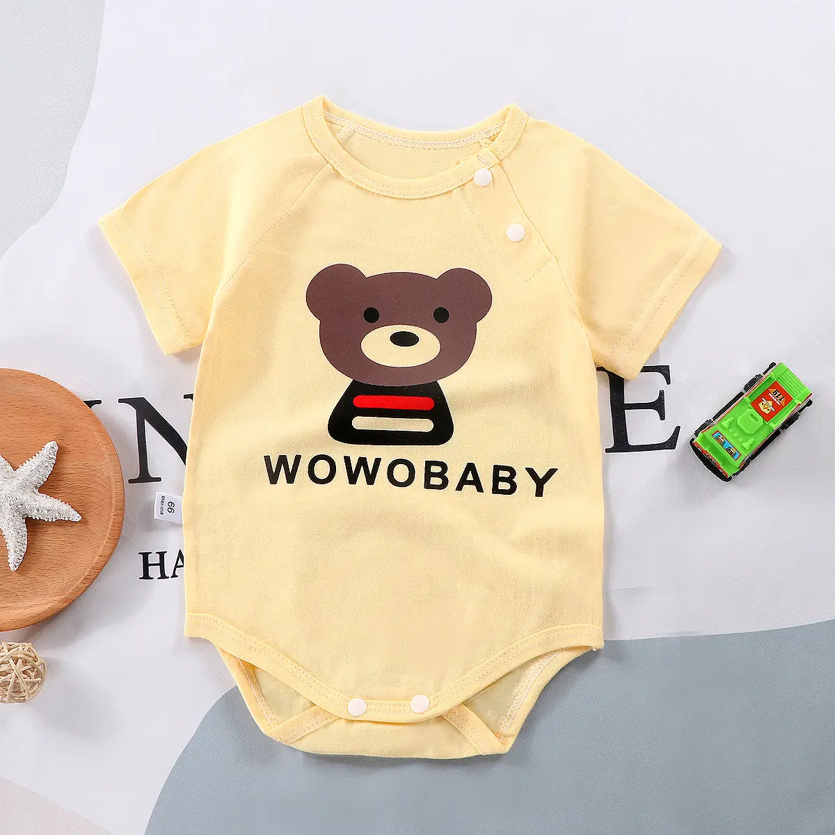 V2019 Newborn Baby Rompers 100% Cotton Pattern Custom Wholesale Baby Product Short Sleeve Print Baby Clothes