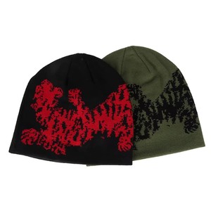 <span class=keywords><strong>Bonnet</strong></span> Jacquard <span class=keywords><strong>Tricot</strong></span>é Personnalisé Style Mode Y2K Toile d'Araignée Gothique Streetwear en Gros pour Hommes et Femmes - Product Image 6