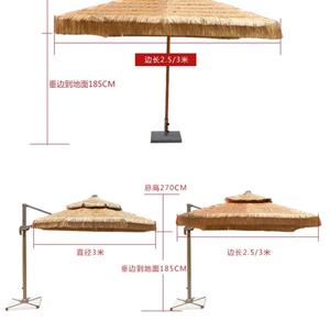 <span class=keywords><strong>Grand</strong></span> <span class=keywords><strong>parasol</strong></span> en <span class=keywords><strong>paille</strong></span> de chaume pour cour extérieure - Product Image 4