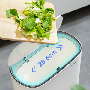 Oval Flip Top Trash Can 28.6 Cm Wide For Kitchen Bathroom Living Room Indoor Use - Product Image 1