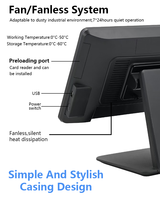 Fenêtre de terminal de pos à écran tactile capacitif de 15.6 pouces du fabricant-Système de pos à écran unique de 10 pos avec processeur I3 I5