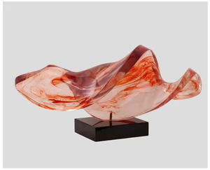 Europa Design moderno Art Clear Jade Indoor Outdoor Resina Esculturas Estátua Transparência Abstrato Grande Escultura - Product Image 6