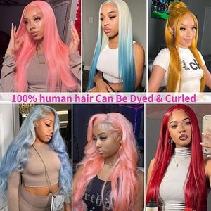 Perruques frontales en dentelle HD sans colle, en <span class=keywords><strong>cheveux</strong></span> humains brésiliens Deep Wave, blondes 613 bouclées, pour femmes noires - Product Image 6