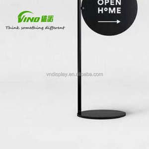 Support de signalisation en métal noir sur pied - Double style pour les devantures de magasins et la marque d'événements - Bannière autocollante - Support en métal - Product Image 6