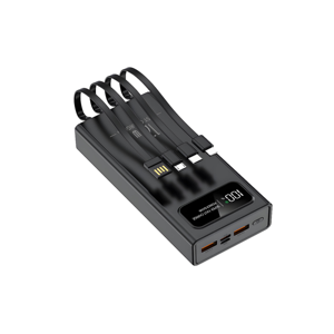Portable Power Station 20000mAh With 4 Built-In Cables 60W Fast <b>Charging</b> LED Display Type-<b>C</b> Input Output Universal Socket - Product Image 1