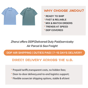 เสื้อโปโลชาย สีกรมท่า ผ้าฝ้าย แขนสั้น สีพื้น ปกติดกระดุม ผ้าทอเนื้อสบายๆ - Product Image 3