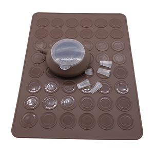 Kit de moules de cuisson en silicone pour macarons, tapis de <span class=keywords><strong>pâtisserie</strong></span> et pot de décoration avec 4 buses - Product Image 2