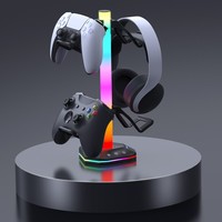 Support de rangement multifonctionnel avec lumière RGB pour casques et manettes