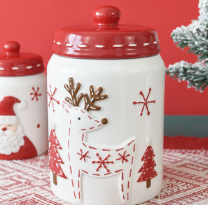 Pot de rangement en céramique de Noël en gros, boîte à collation scellée avec couvercle, idéal comme cadeau de fêtes - Product Image 4