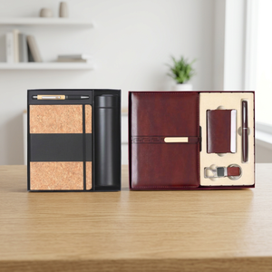 Coffret Cadeau d'Entreprise Personnalisé Liviya en Bois Écologique et Cuir PU avec Logo Personnalisé, Agenda et Bouteille – Nouveauté Noël - Product Image 4
