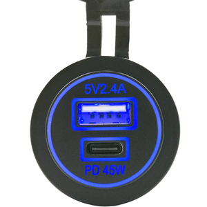 Chargeur de voiture USB C 45W PD 5V2.4A Charge rapide pour voiture Van moto camion bateau RV - Product Image 3