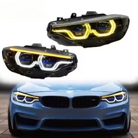 Phares HETOP F32 2013-2018, double couleur, style laser automatique, LED F33 F36 F80 F82 Série 4, feux de jour jaunes et blancs pour BMW