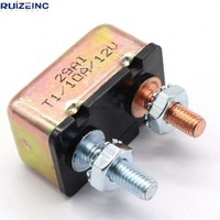 Disjoncteur automobile et marin 12/24v réinitialisation automatique métal sans ailette 10-50A ampère