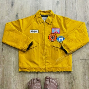 Custom Distress Heavy <b>Duck</b> Canvas Carpenter Chore Zip up <b>Jacket</b> With Lined Vintage Worker Detroit Heavyweight Work <b>Jacket</b> - Product Image 3