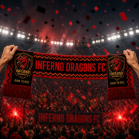 Écharpe de supporter personnalisée en polyester, imprimée par transfert thermique haute définition, pour événements sportifs