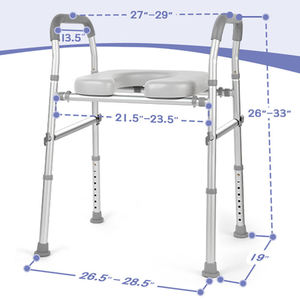 Portable, adjustable width and height toilet chair for home use, suitable for adults, the elderly, the disabled, and pregnant - Product Image 5