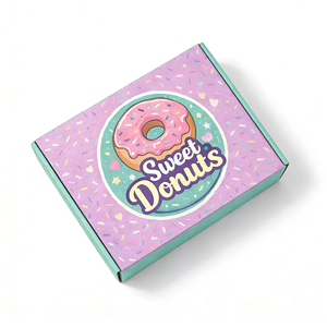 Boîtes d'emballage alimentaire pour beignets en carton ondulé B/E, option auto-scellante, fabricant de boîtes d'expédition - Product Image 2