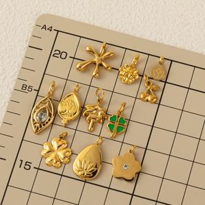 Chaîne en acier inoxydable DIY de base, 5 mm, avec pendentif série végétale Daquan, collier d'amour, plaqué or 18 carats sous vide, fil de bijouterie - Product Image 3