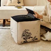 Housse pouf chinoiserie personnalisée en gros, housse de pouf motif oriental, coussin de siège repose-pieds pour la décoration intérieure