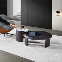 Table basse moderne en verre pour petits espaces, plateau en dalle de roche haut de gamme, ensemble de salon de luxe léger, aucun assemblage requis, personnalisable