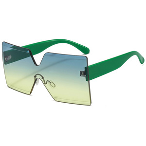 Rimless Square <b>Gradient</b> <b>Sunglasses</b> PC68001 UV400 Shield Style Unisex Adult Sun Protection - Product Image 1