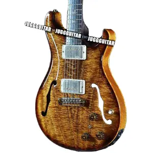 Paul Reed Smith Hollowbody II giusto Stock privato Koa di raso naturale con affumicato Burst Vintage ebano tastiera Abalone