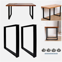 Pieds de table en métal 28 x 20 pouces de large, pieds de bureau robustes avec pieds de protection réglables, pieds de banc industriels modernes en fer