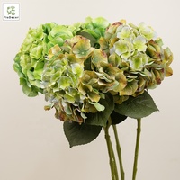 Hortensias Peints Haute Qualité 65cm, Fleurs Artificielles en Latex Effet Réel, Décoration pour Maison, Mariage, Hôtel