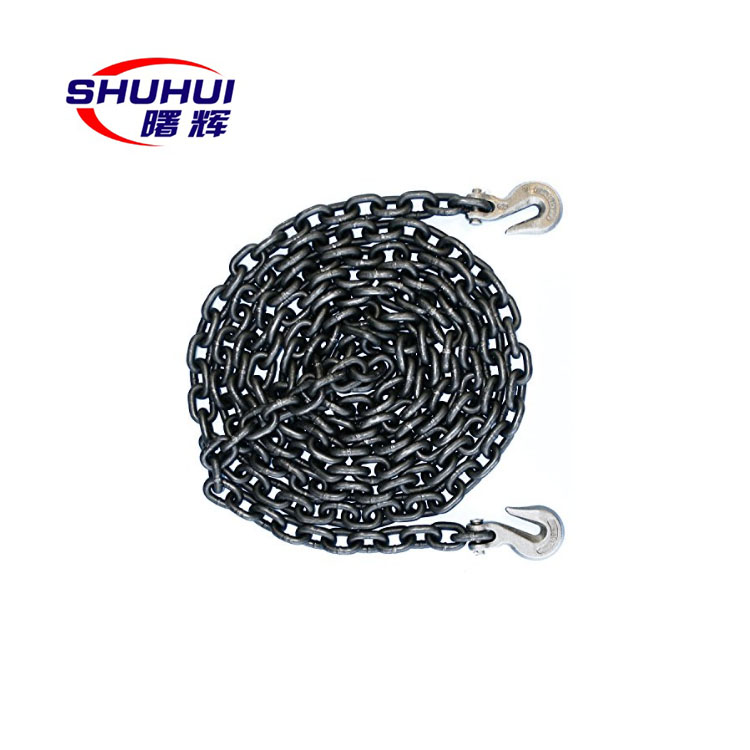 Прямая поставка от производителя, тяжелая Тяжелая тяга G80, легированная сталь, промышленный подъемный строп, черная Тяговая цепь