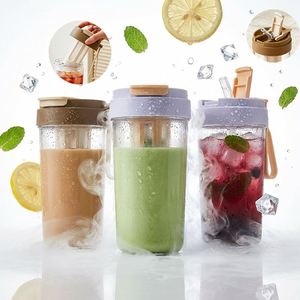 Custom Tritan Material Cold Brew <b>Cup</b> Take Away Removable Fine Mesh Filter Iced Coffee <b>Cups</b> with Lids and Straws for Ice <b>Drink</b> - Product Image 1